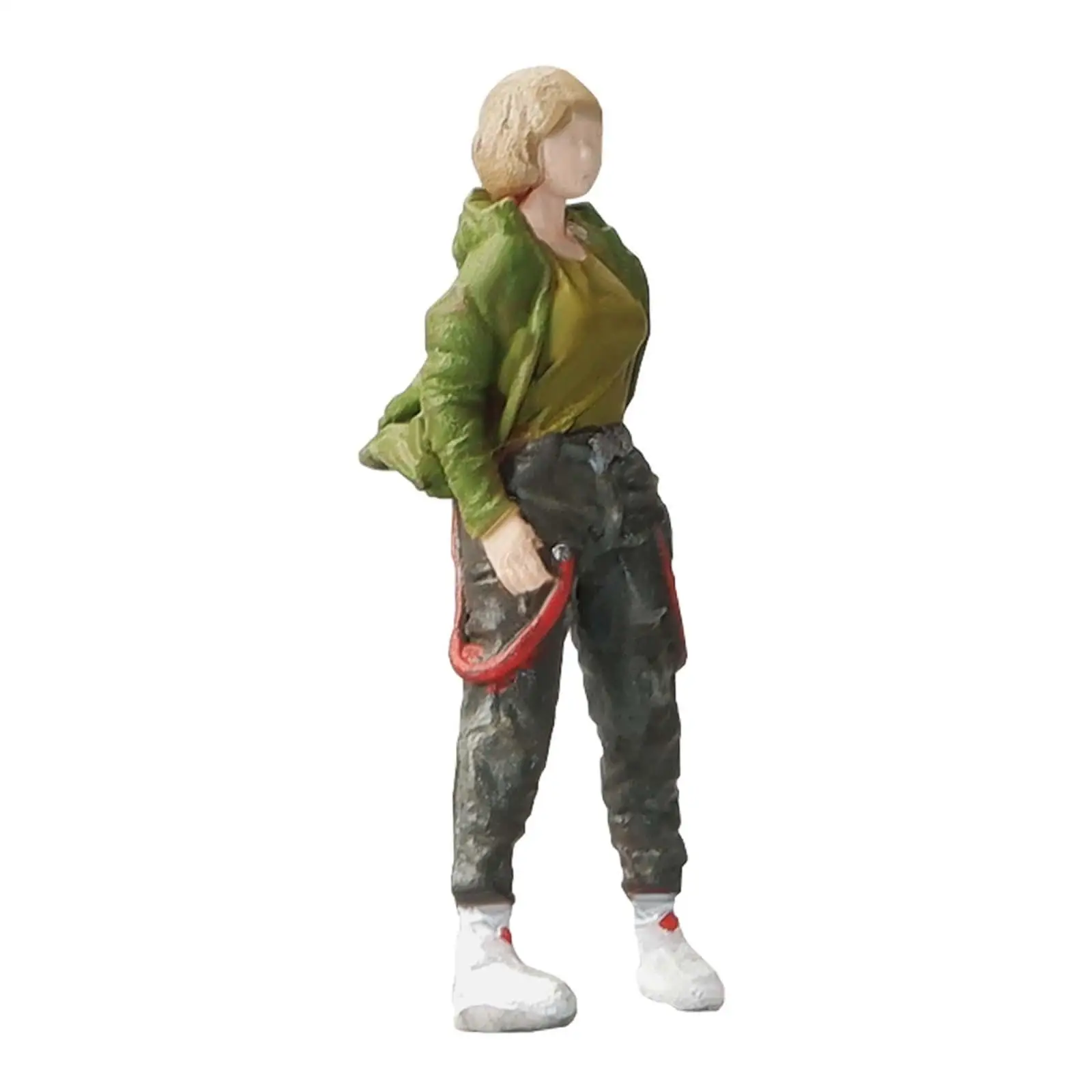 1:64 Cool Girl Figure modello di scena di posa indipendente per ornamento da tavolo Micro paesaggio progetti fai da te Layout di Scene in miniatura