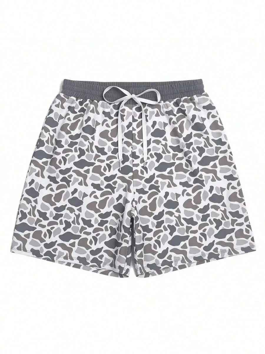 

Mens Camouflage Shorts Summer Casual Beach Board Shorts With Drawstring