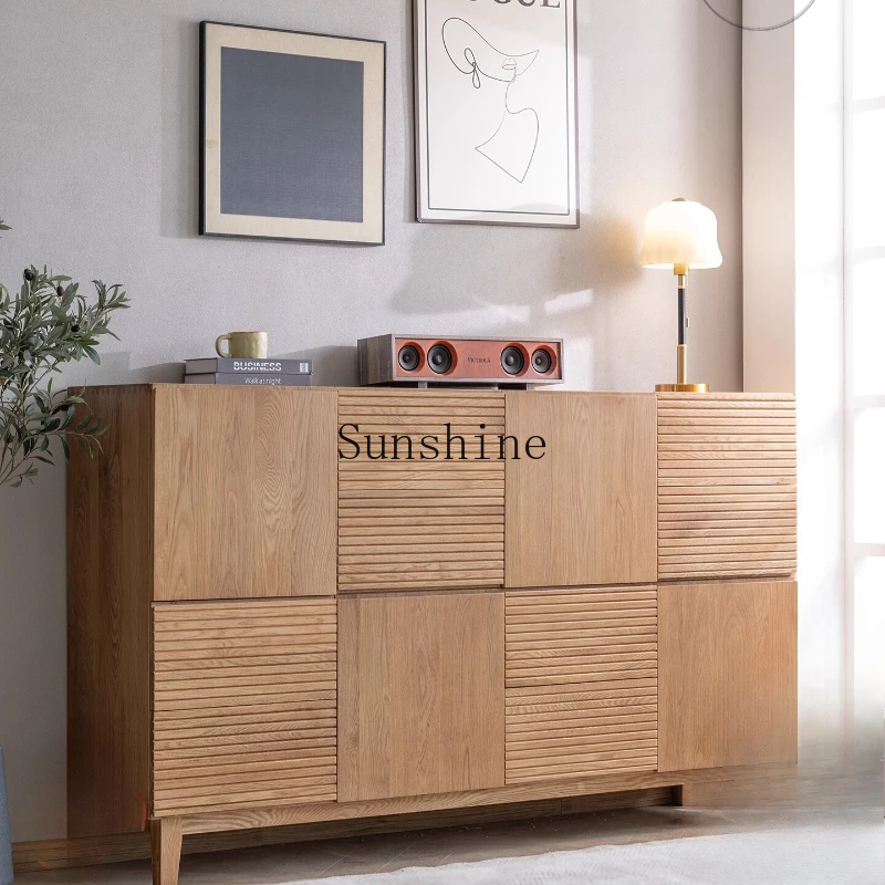 

Bedroom bedside cabinet light luxury solid wood living room storage drawer locker