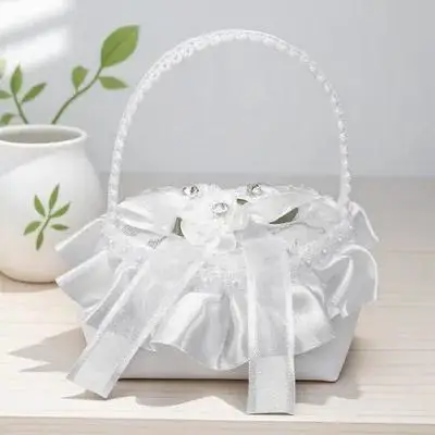 Mini Lace Ring Box Satin Heart Shape Wedding Pillows Ceremony Decor Holder for Rings Cushion Bearer Elegant Style