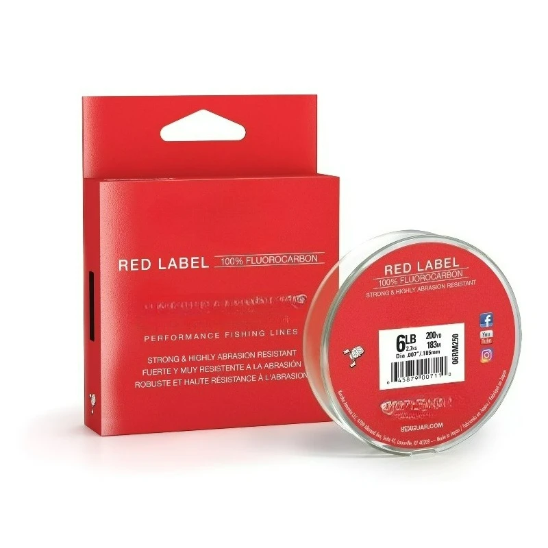 

Red Label 100% Fluorocarbon Fishing Line 6lbs, 200yds Break Strength/Length - 06RM250