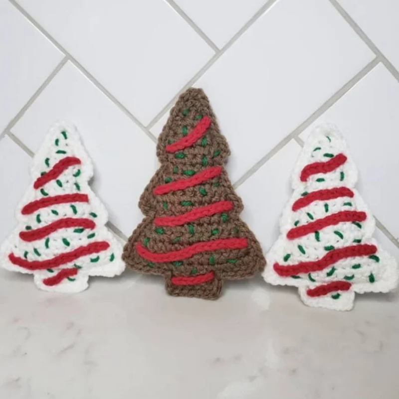 Handmade cute cartoon Knitting Christmas Tree Ornament Hanging Home Decoration New Year Gift for children room decoration