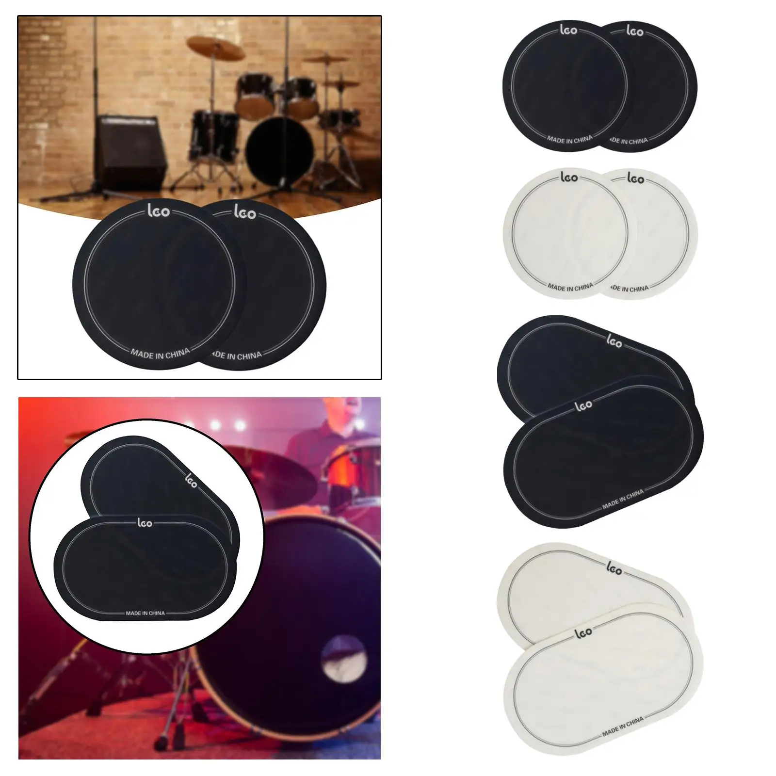 2 Pieces Bass Drum Pedal Drumhead Protector for Bass Drum Parts Protective Sticker Percussion Instrument Accessories