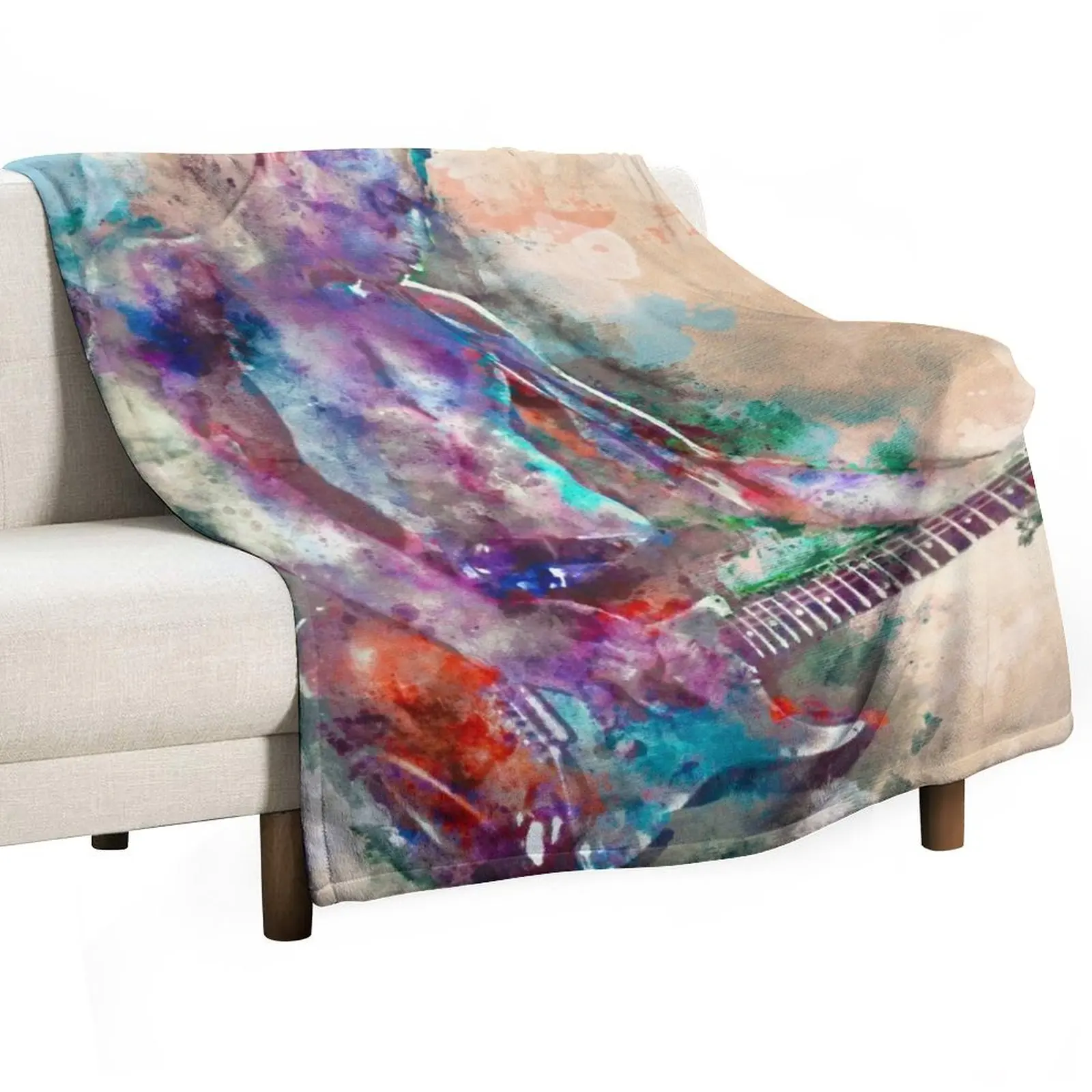 

Guitar Boy Throw Blanket funny gift Summer Beddings Blankets