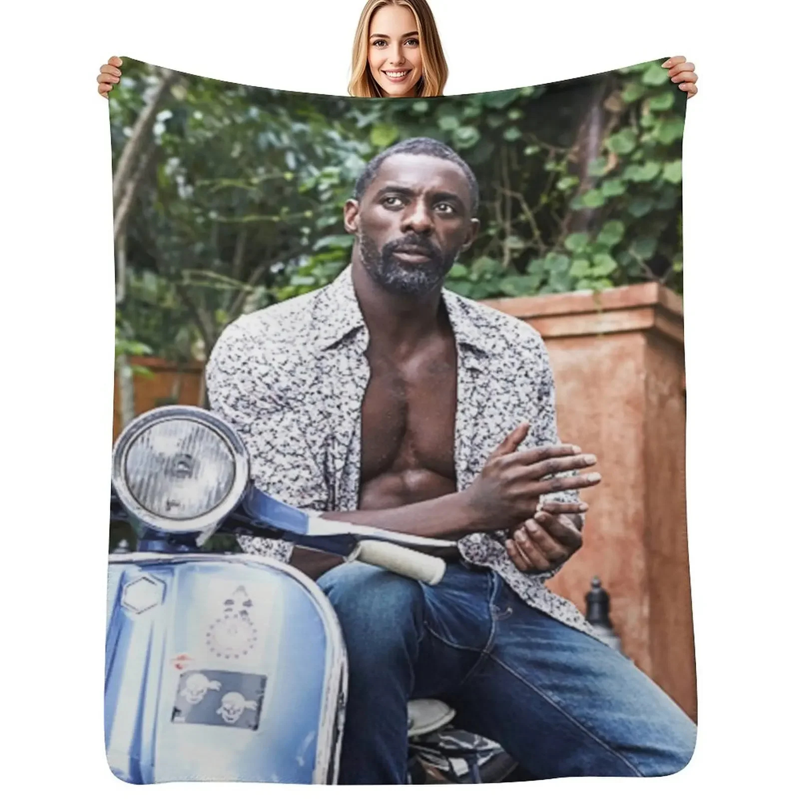 

idris elba Throw Blanket Custom Beautifuls Hairy Blanket