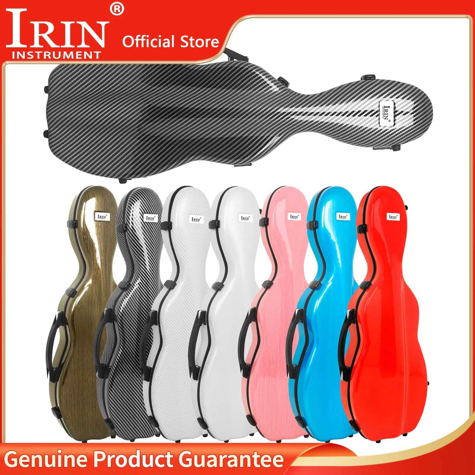 IRIN Violin Case VB-50 Carbon Fiber Violin Box High Quality Lightweight Sturdy Composite Material Double Shoulder Strap Bag