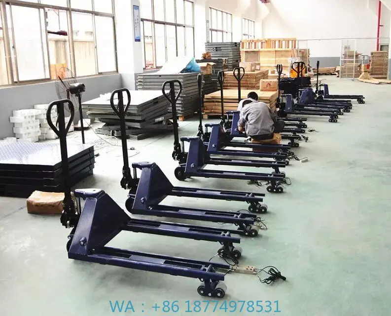 Jack Schaal Pallettruck Weegplatform 3ton Capaciteit Keda Elektronische Mangaan Stalen Heftruck Weegschaal Pallet