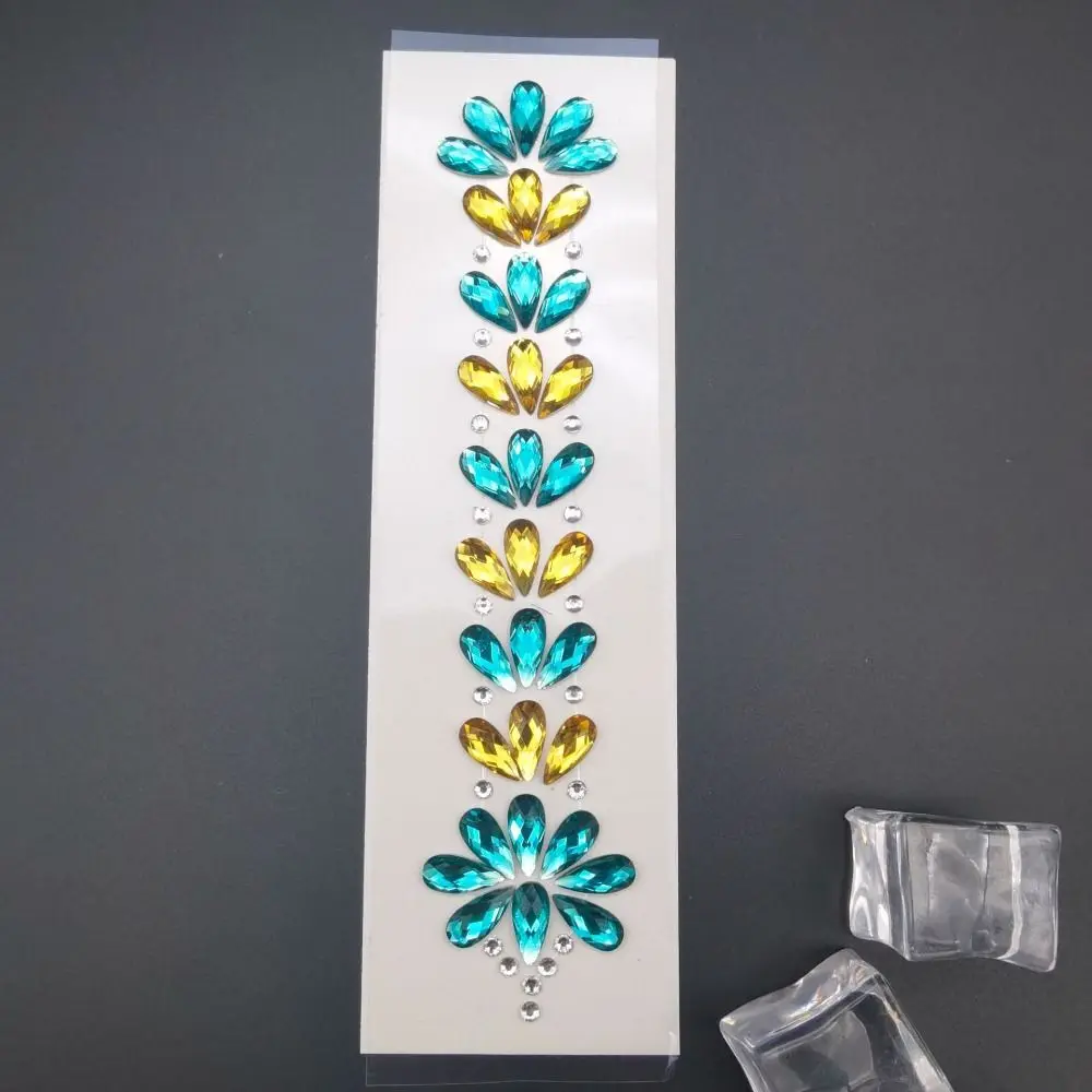 

Модные 3D-наклейки для татуировок на фестиваль EDM-музыки, блестящие хрустальные стикеры для лба, хрустальные украшения для волос, цветные стразы для тела и лица