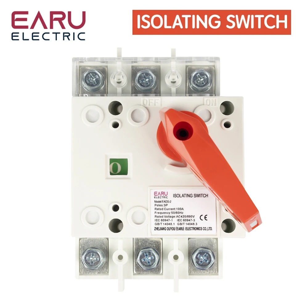 100A Load Isolation Switch 3P Knife Switch Three-phase Circuit Breaker In-cabinet Transfer Operation Switch