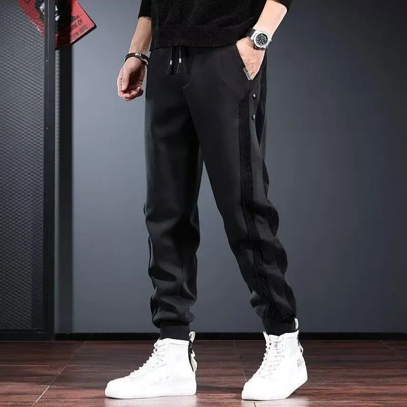 

Black Male Sports Pants Trousers Elegant Retro Essential Harajuku Korean Casual Y2k Fashion Cool Deals Sport Men's Sweatpants