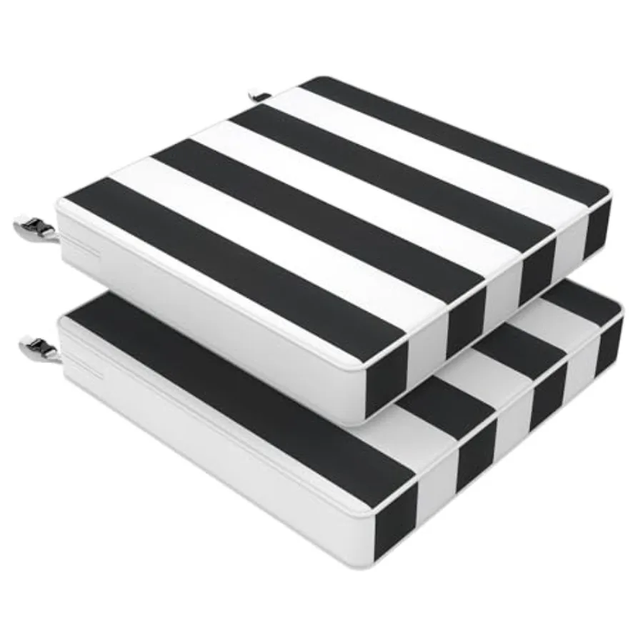 

Подушки для уличных стульев 20x20x3 дюйма, квадратные, водоотталкивающие, для патио, с завязками и скрытой молнией, 2 штуки, из плотного пенополиуретана