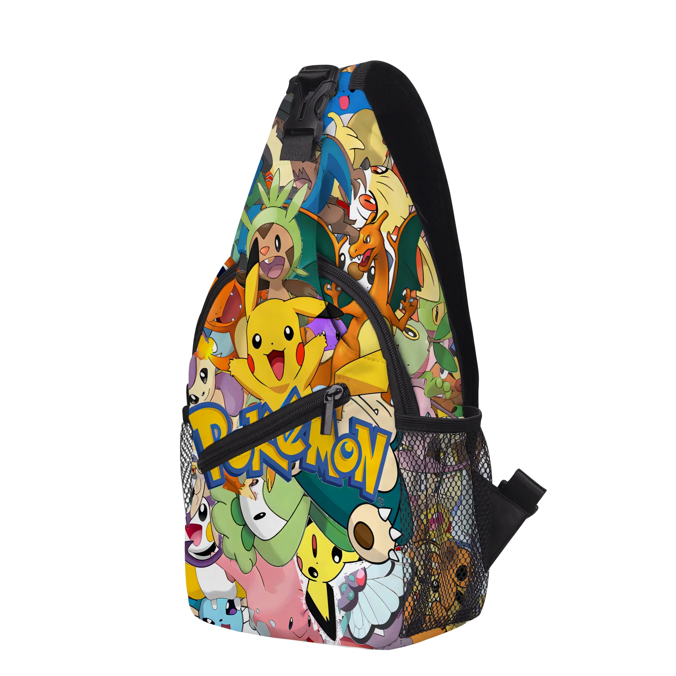 Printed Pikachu Pokemon Student Scross-body Waist Bag Small Shoulder Middle School Students Anime Kawaii Cartoon Mochila