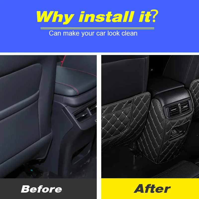 Car Rear Seat Back Anti Kick PU Leather Pad Waterproof Protective Mat For Jetour Dashing 2022-2024 Interior Accessories Styling