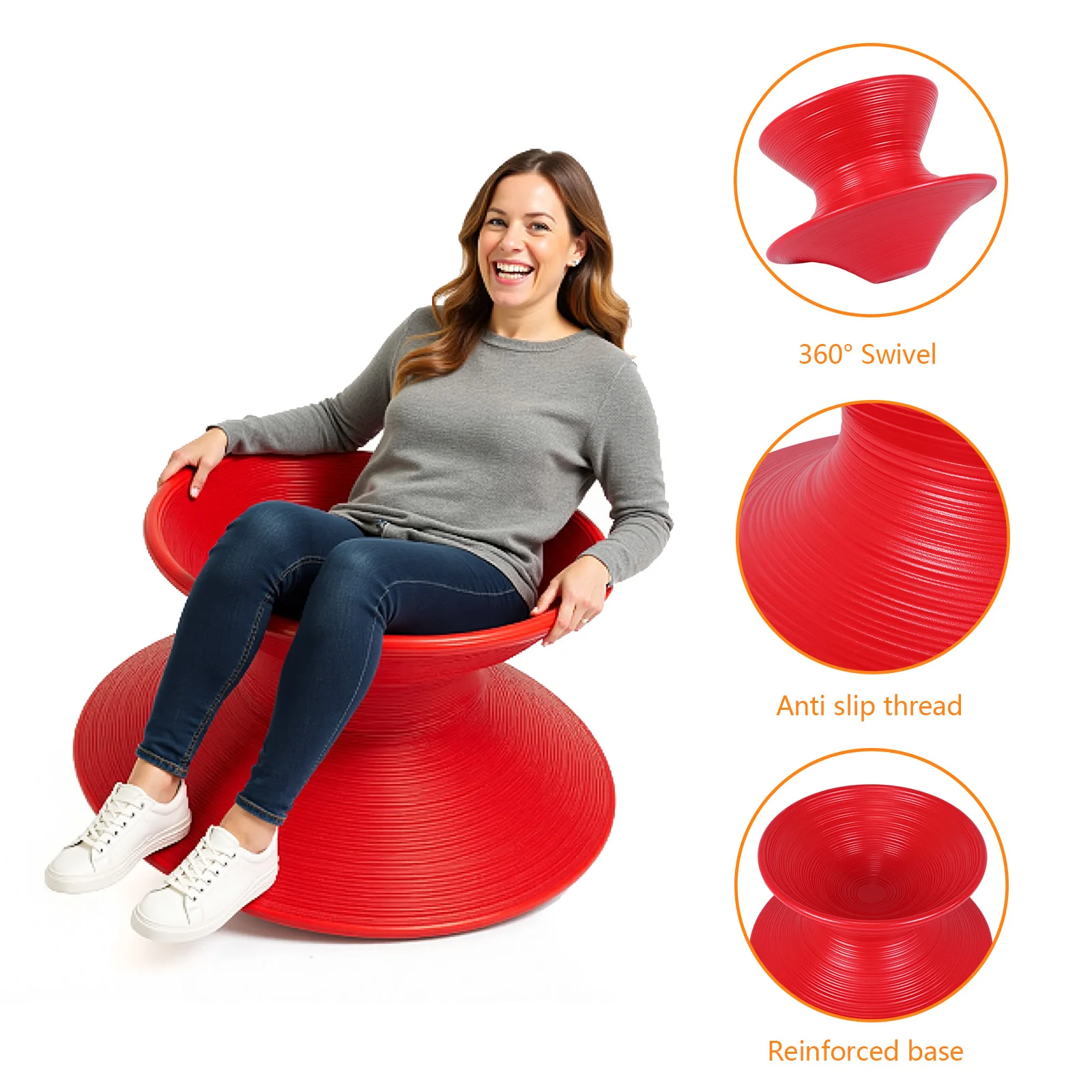 Creative Swivel Chair Wear Resist Relaxing Chaise Chair Multi-Purpose 360 Degree Rotating Chairs Outdoor Amusement Park Stool
