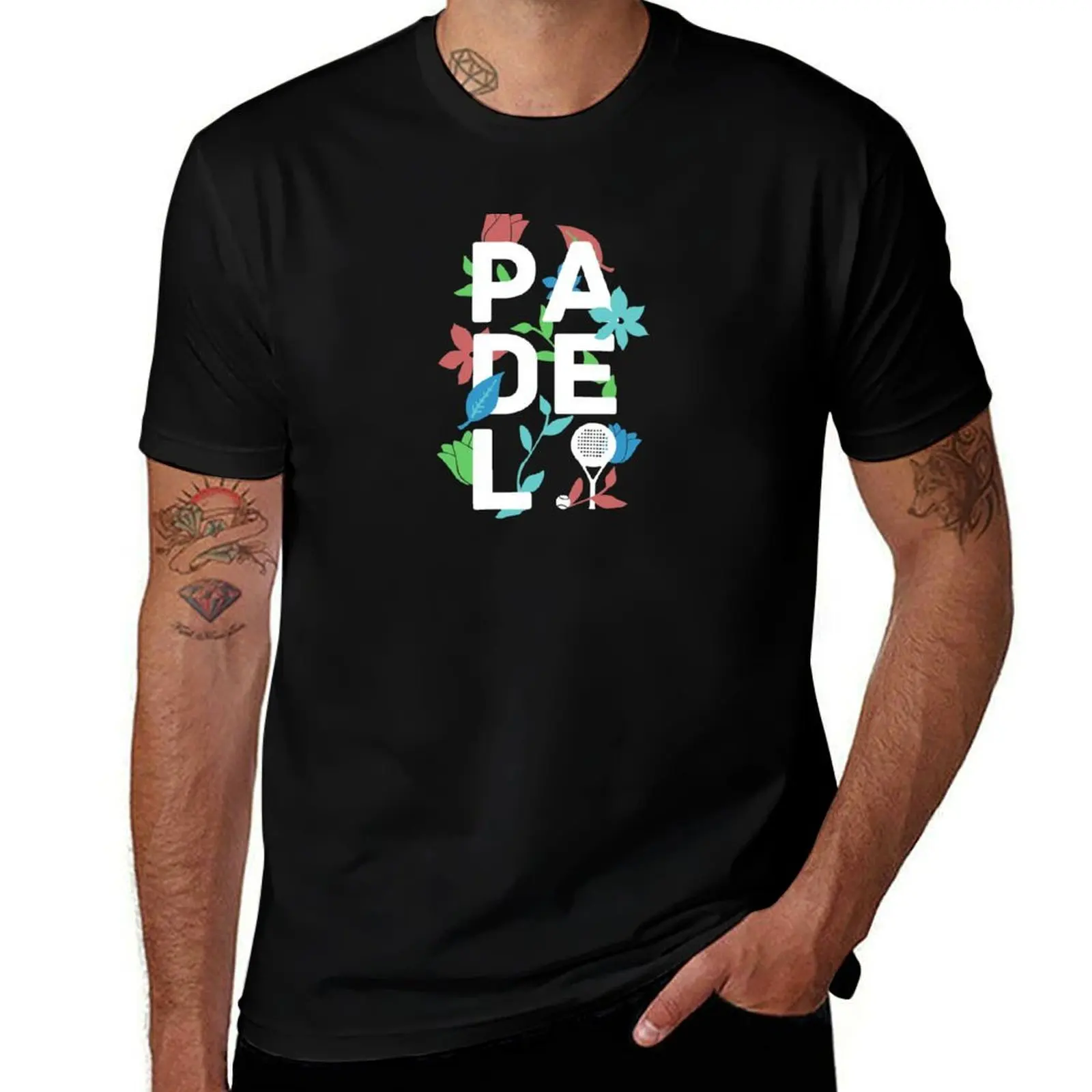Padel tennis floral minimalism T-Shirt Sweat Resistant Workout Tee Shirt T-Shirt
