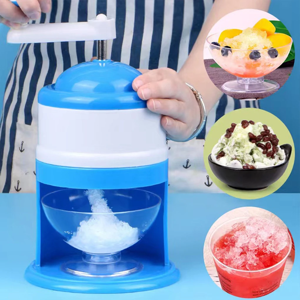 Shaved Ice Machine Mini Ice Crusher Hand Operated Shaved Ice Milkshake Maker Household Portable Small Hail Machine Kitchen Tool