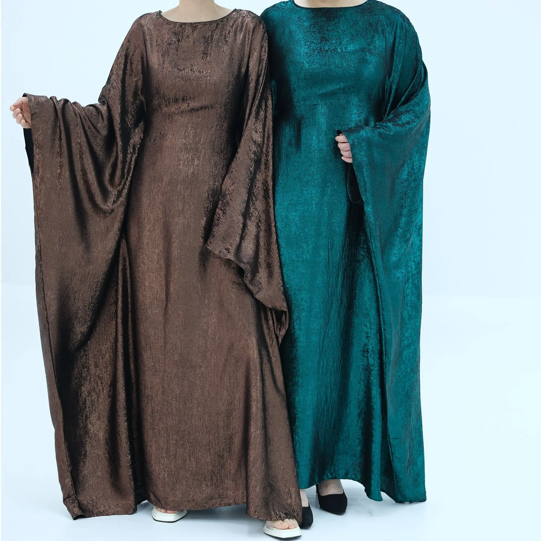 

Marocain Kaftan Women Batwing Sleeve Maxi Dress Muslim Abaya Dubai Turkey Caftan Saudi Arabic Robe Eid Djellaba Islamic Jalabiya