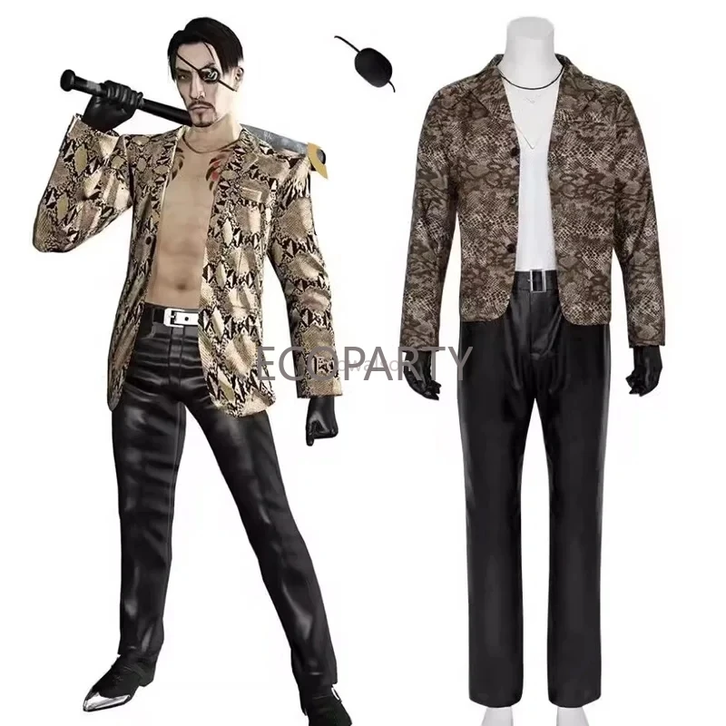 Anime Yakuza Goro Majima Cosplay Costume di Halloween su misura