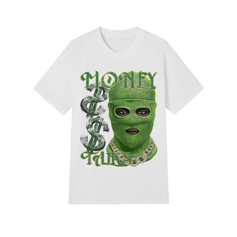 Frühlings-Herbst-Streetwear-T-Shirt, übergroßes Unisex-Baumwoll-T-Shirt mit trendigem Aufdruck, weich und atmungsaktiv, Größen M bis 4XL (1 Stück)