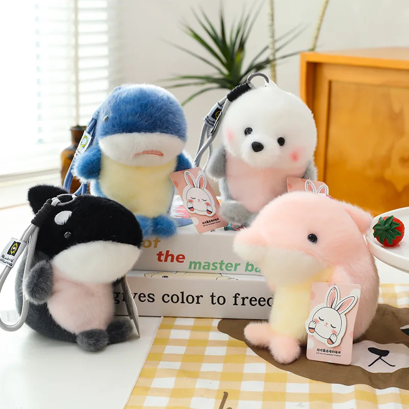 2026 Serie Oceánica Lindo Llavero de Peluche de Tiburón y Delfín, Colgante de Juguete de Foca, Colgante para Bolso, Regalo para Niños