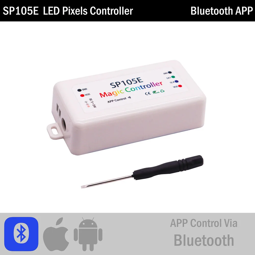 WS2811 WS2812B Pixels LED Strip Controller SP110E SP105E SP107E SP621E Bluetooth/WIFI/Music Smart Led Light Controller DC5-24V