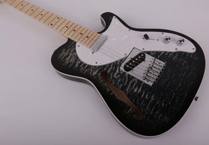 Good quality quilted maple electric guitar black electricas electro electrique guitare guiter guitarra gitar guitars