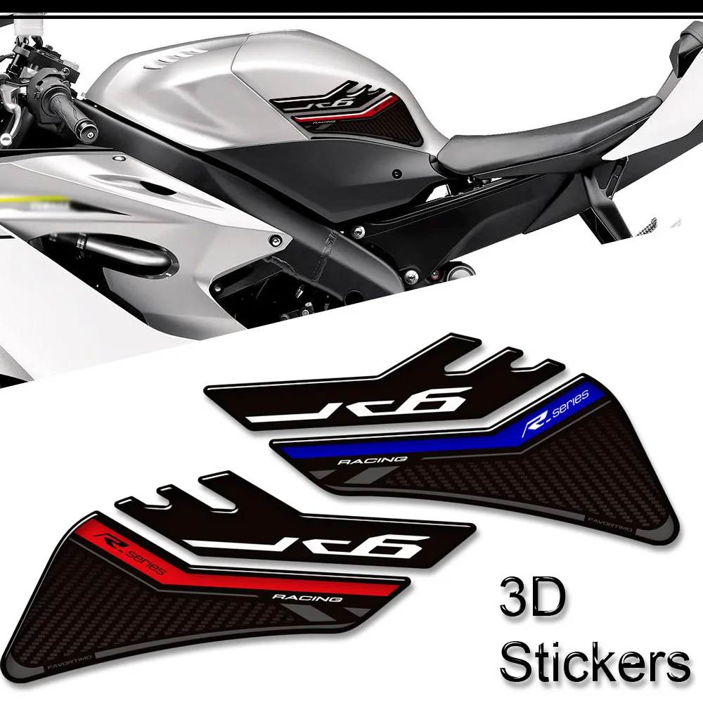 For Yamaha YZF-R6 YZFR6 YZF R6 Motorcycle Tank Pad TankPad Cap Grips Gas Fuel Kit Knee 3d Stickers Decals Protection 2017 - 2025