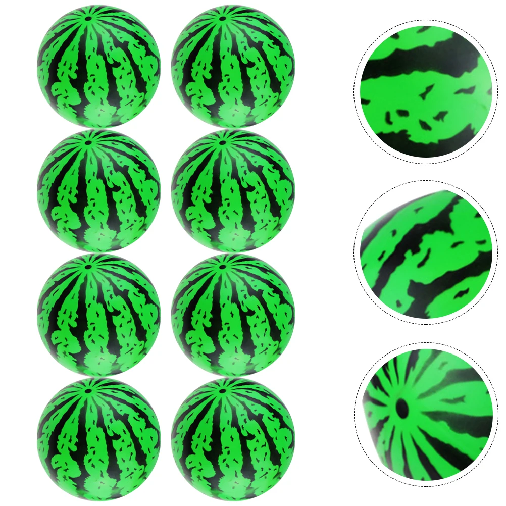

8 Pcs Balls for Kids Inflatable Watermelon Toy Billiards Toys Green Decor Child
