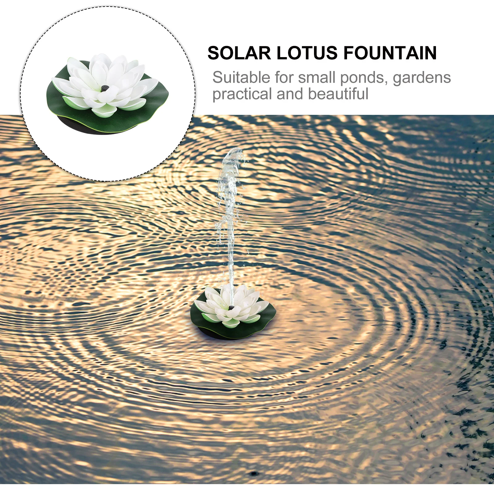 

1Pcs Floating Solar Fountain with Lotus Design Outdoor Garden Water Feature Decor Automatic Operation No Needed for Pond
