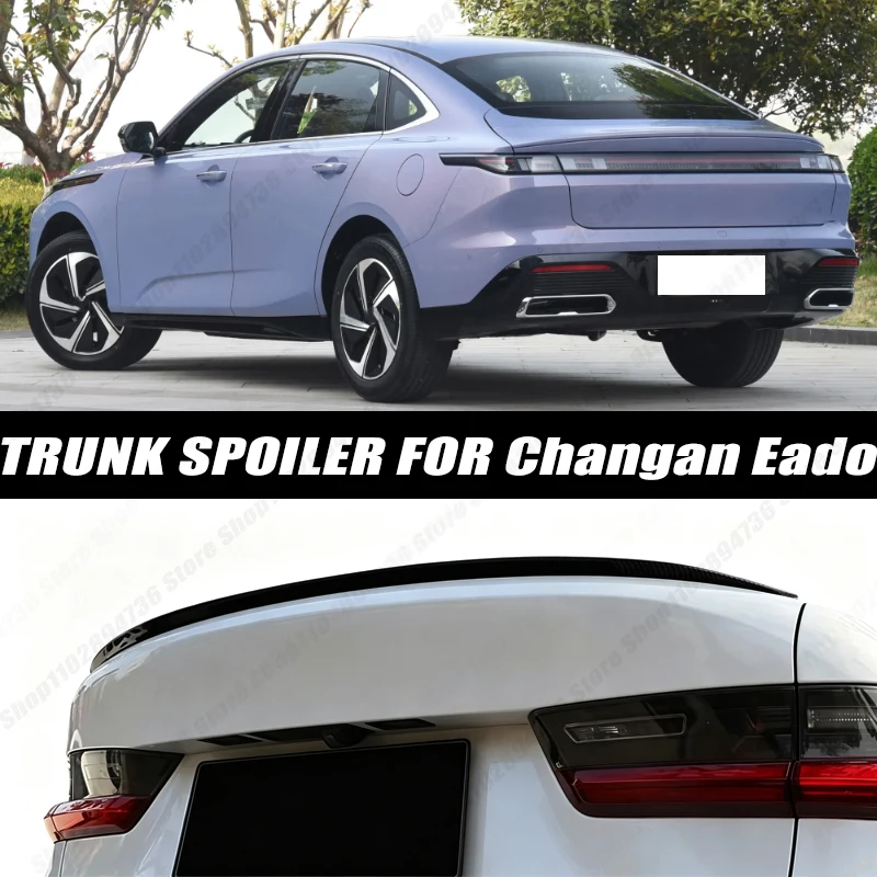 120CM Glossy Black Soft Rubber Universal Rear Trunk Spoiler 5D Carbon Look Tail Wing Fit For Changan Eado Car Accessories
