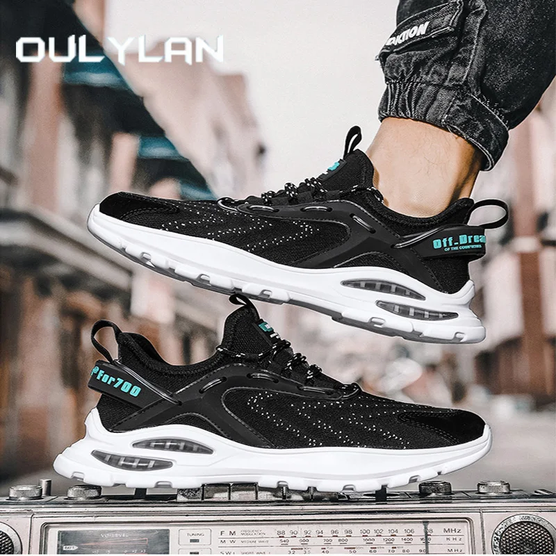 

Oulylan 2025 Нескользящие дышащие кроссовки, легкая модная спортивная обувь на платформе, мужская летающая тканая обувь для бега