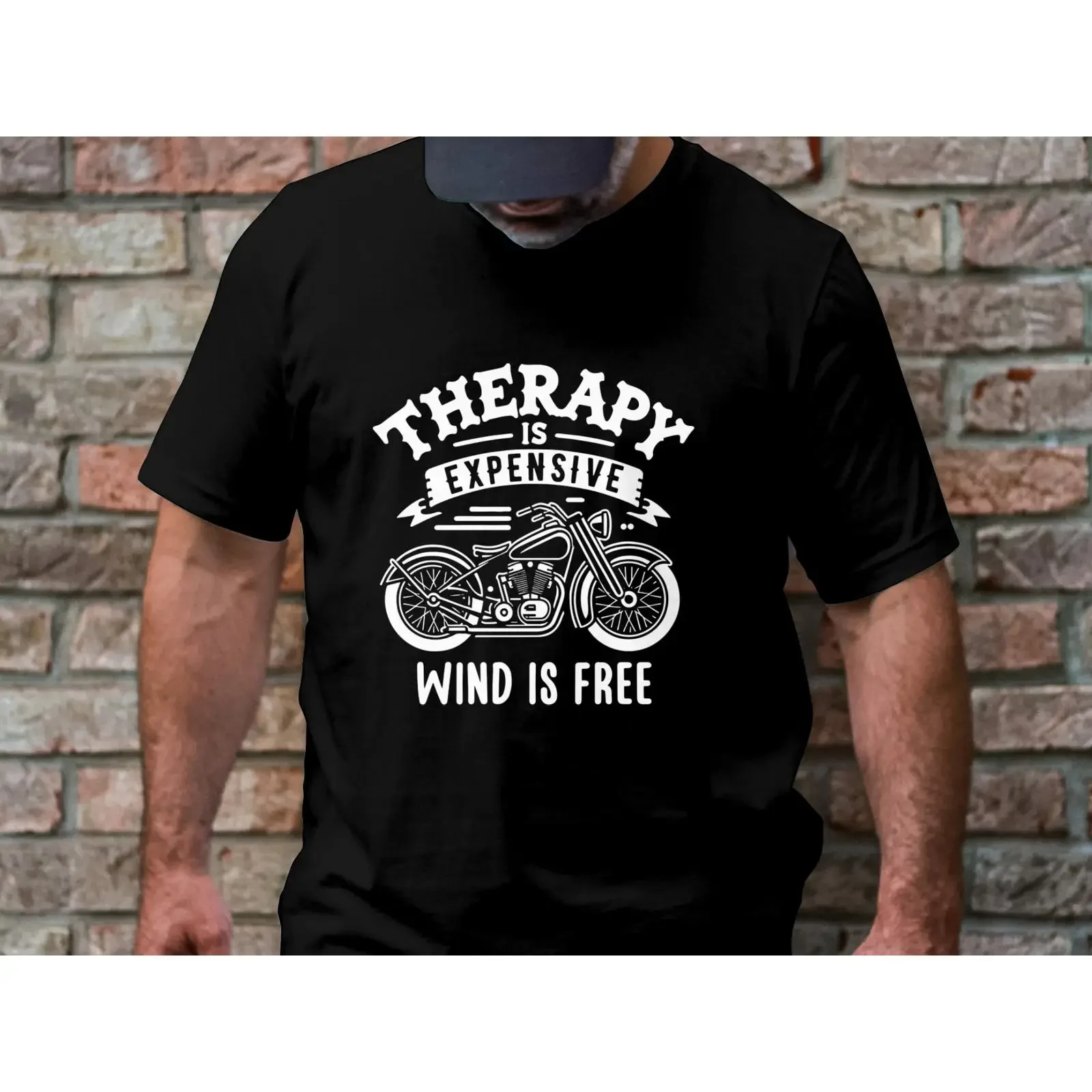 Therapy Is Expensive Wind Free Motorcycle T Shirt vintage Washed Casual Unisex Stretched Versatile fashion Slightly