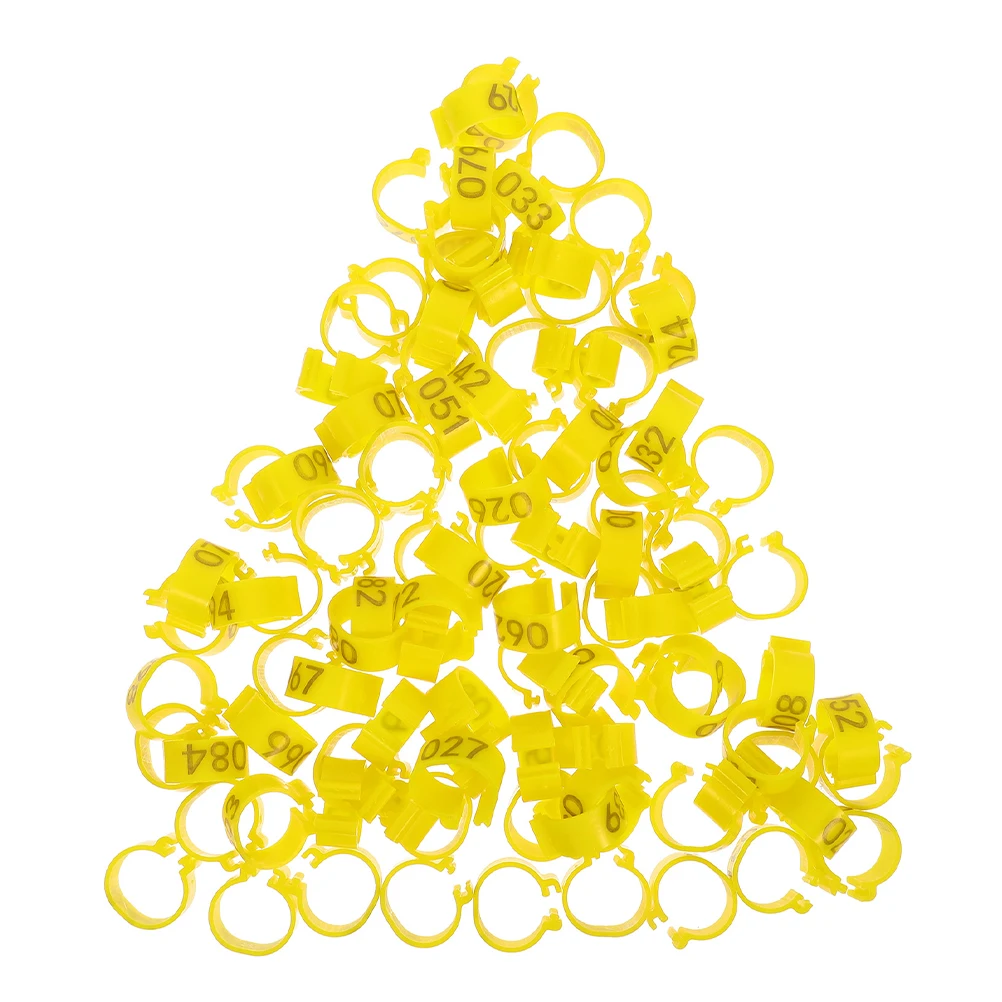 

100 Pcs Dove Foot Rings Identification Pigeon Leg Poultry Tag Bird Identifier Bands for Small Birds Numbered Label
