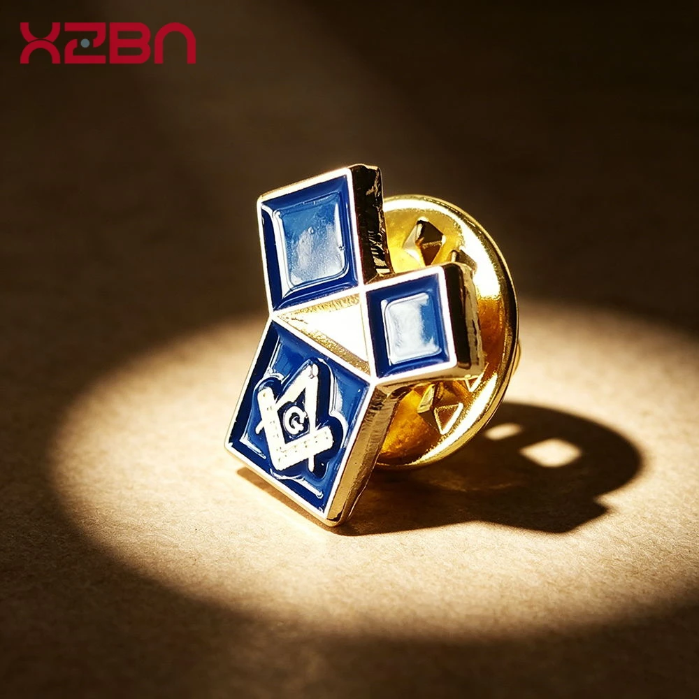 Masonic Black Lapel Pins Blue Freemason Badge Mason Freemason The 47th Edition of Euclid Gold Plated Copper Material