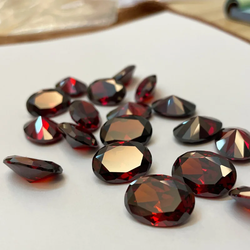 15 Colors/Lot 5A Oval Cubic Zirconia Loose Stones 2x3~13x18mm Olive , Garnet, Pink Synthetic CZ Gems For Jewelry DIY Making