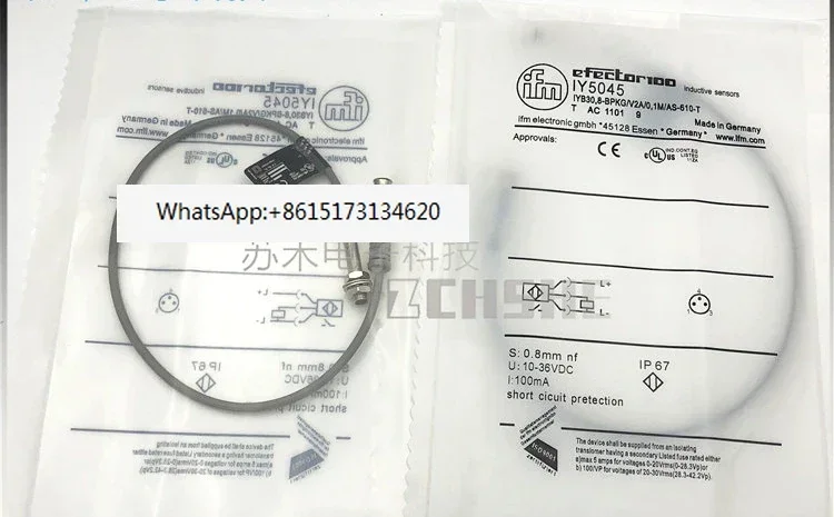 New IY5045 Proximity Switch M5 with 0.1m M8 Plug PNP Normally Open 10-30V Inductive Sensor