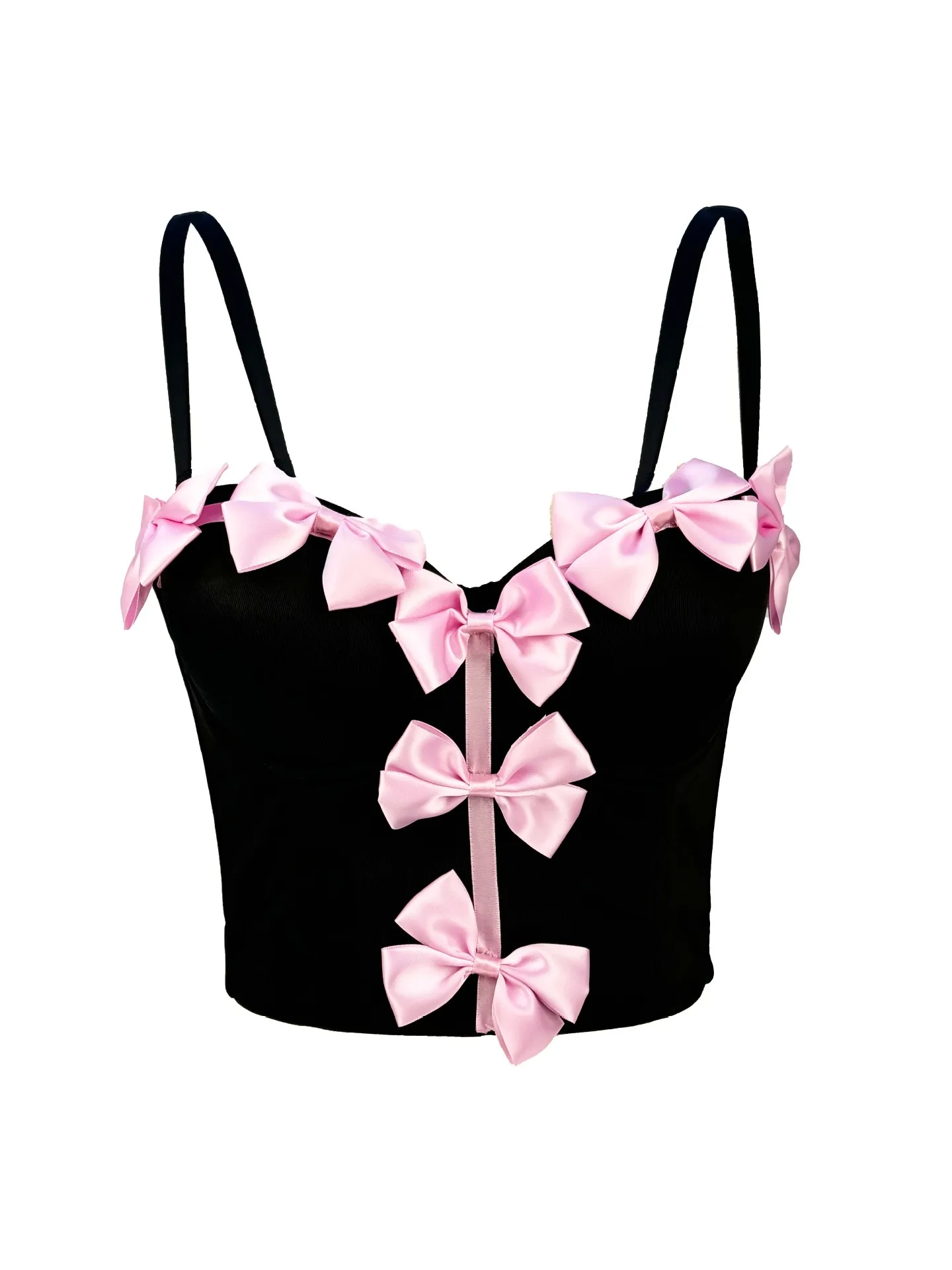 New 2025 Cute Corset Bustier For Girls Women Three-dimensional 3D Bows Hand-made Top Vest Sexy Bra Push-up Party Night Club D922