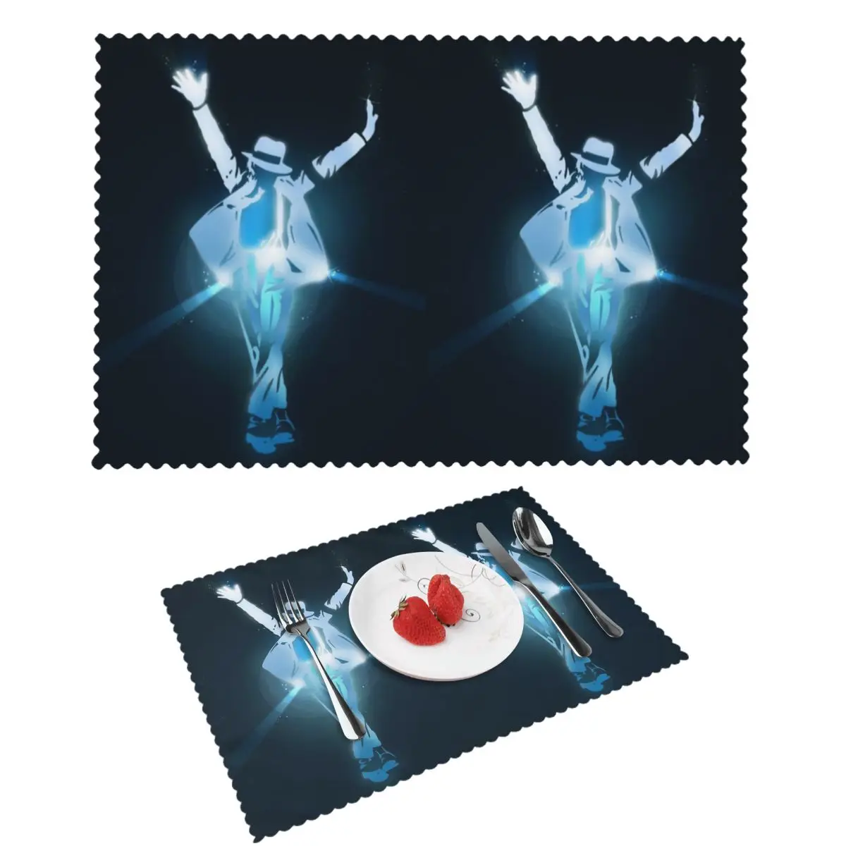 Michael Jackson Musicians Singers Dancers Placemat Non-Slip Plate Mat for Dining Table Bowl Coaster Super Absorbent Mats