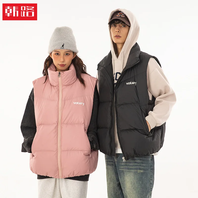 90% White Duck Down Vest Men Women Unisex Winter Thick Puffer Sleeveless Jacket Stand Collar Fashion Down Coats VT-336