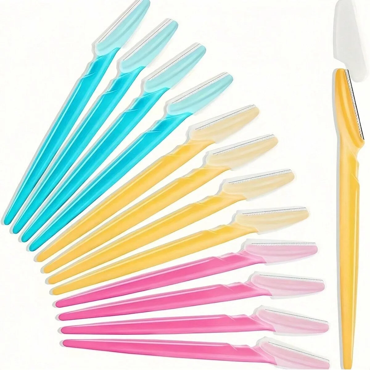 Eyebrow Razor Set 30/66 Pcs Facial Hair Remover Safety Eyebrow Trimmer Sharp Precision Blade Long Handle Plastic Shaper Portable