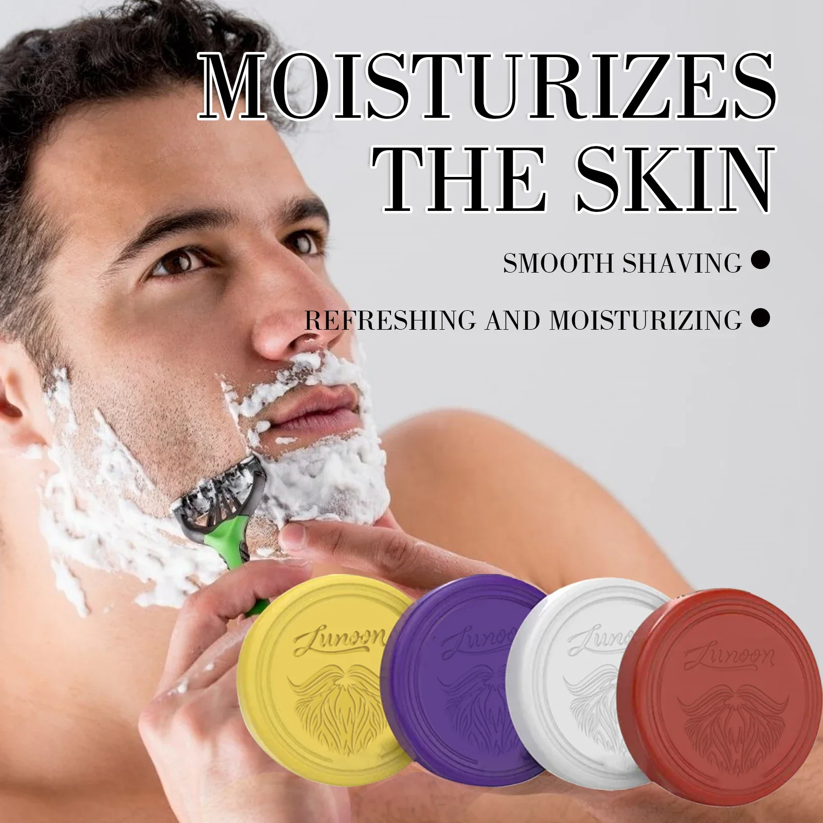 4/1pcs Mens Beard Shaving Soap Hand Made Smooth Texture Dense Bar Keep The Face Fresh Clean Organic Foam Shaving Cream for Men view 4