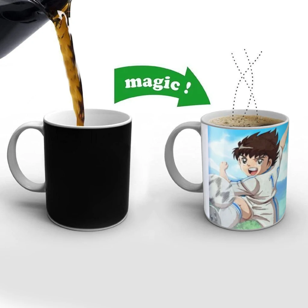 C-Captain_Tsubasa Cartoon Coffee Mugs And Mug Creative Color Change Tea Cup Ceramic Milk Cups Novelty Gifts