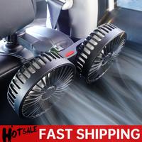 12V 24V Electric Seat Back Cooler 360 Degree Rotation USB Auto Headrest Ventilation Fan 3 Speeds Car Powerful Fan for Auto Sedan