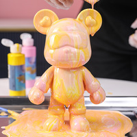 DIY Fluid Bear Bearbrick Sculpture DIY Handmade Violent Bear White Blank Mold Doll Toy Graffiti Painting Ornaments Gift Home Dec