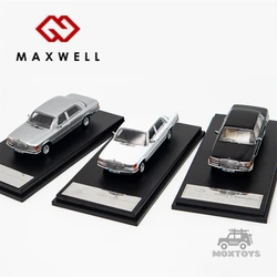 MaxWell 1:64 1976 S 450SEL W116 Silver / White / Black limited699 Diecast Model Car