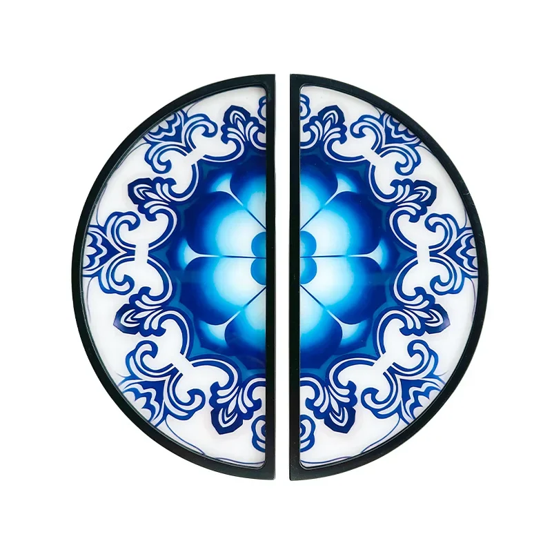 

Semicircular door handle, hotel villa glass wooden door handle, double opposite armrest solid engraving