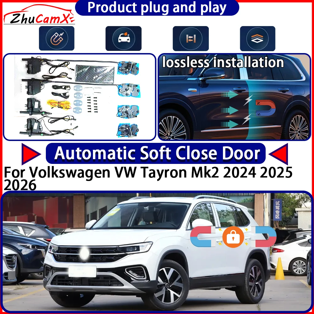 

Электропривод дверного замка OEM для Volkswagen VW Tayron Mk2 2024 2025 2026, комплект с функцией плавного закрывания, автоматическая система открывания двери, легкое открывание