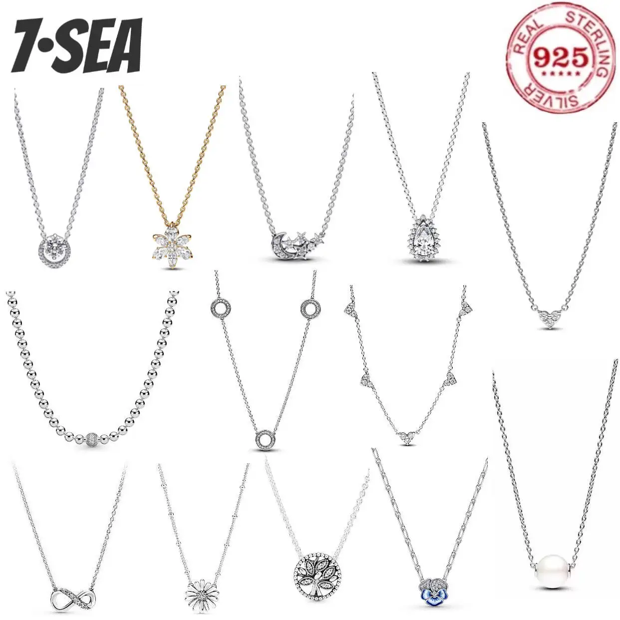 

Простое и изысканное женское колье из стерлингового серебра 925 пробы с классическим ослепительным дизайном «Снежинка-капля», изысканный шарм, ювелирные украшения, подарки