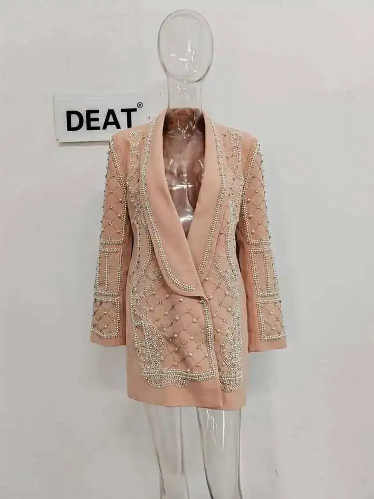 DEAT Fashion Women's Blazer Handmade Pearl Beaded Shawl Collar Hidden  Breasted Long Sleeve Suit Jackets Spring 2025 New 17A4050H - AliExpress  200000345