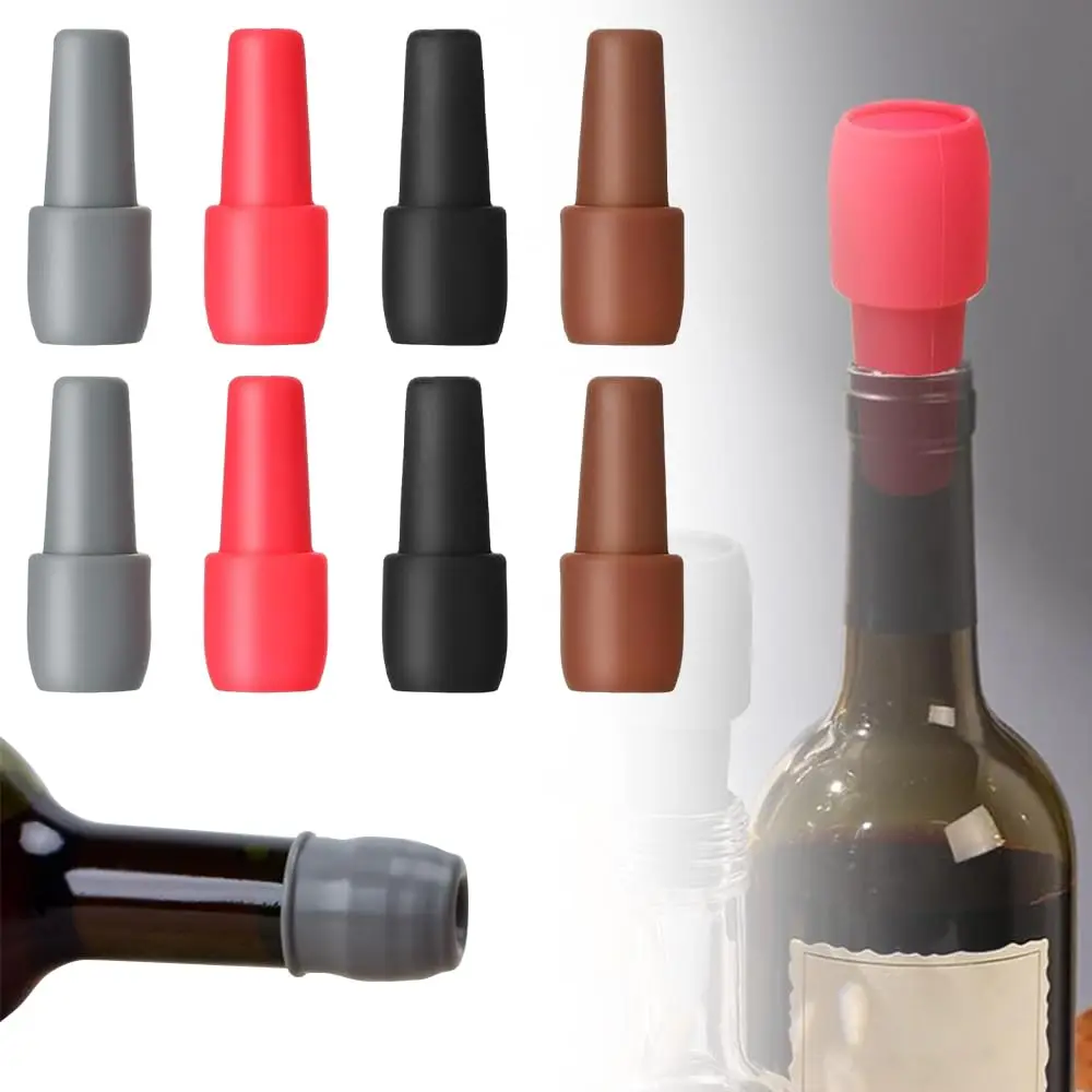 Silicone Wine Stoppers Beverage Bottle Sealer Reusable Sparkling Wine Bottle Stopper Keeping Wine Champagne Fresh Kitchen Tools
